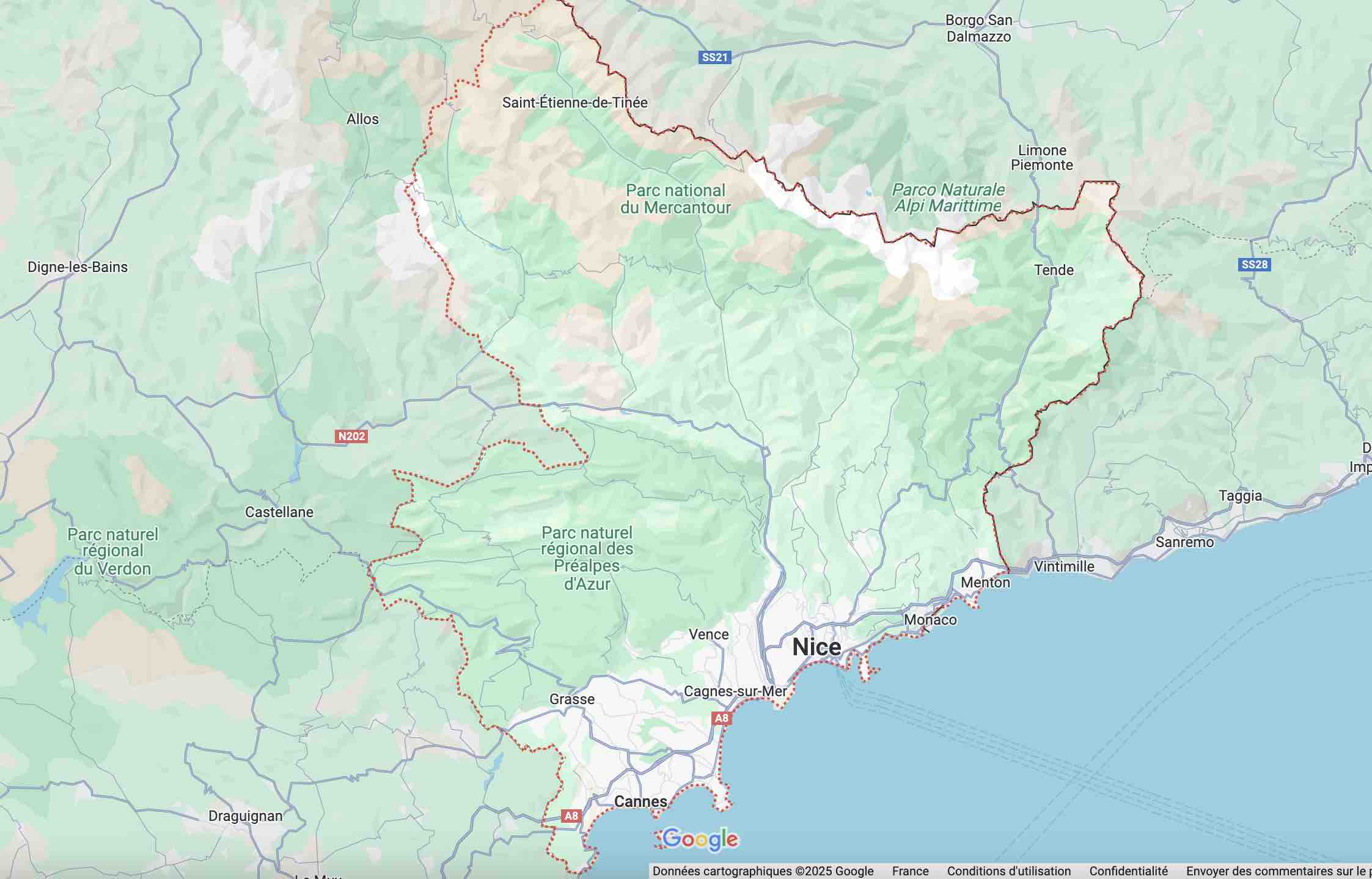 Carte zone intervention ménage domicile Alpes-Maritimes Nice Cannes Monaco RINAZUR